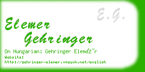 elemer gehringer business card